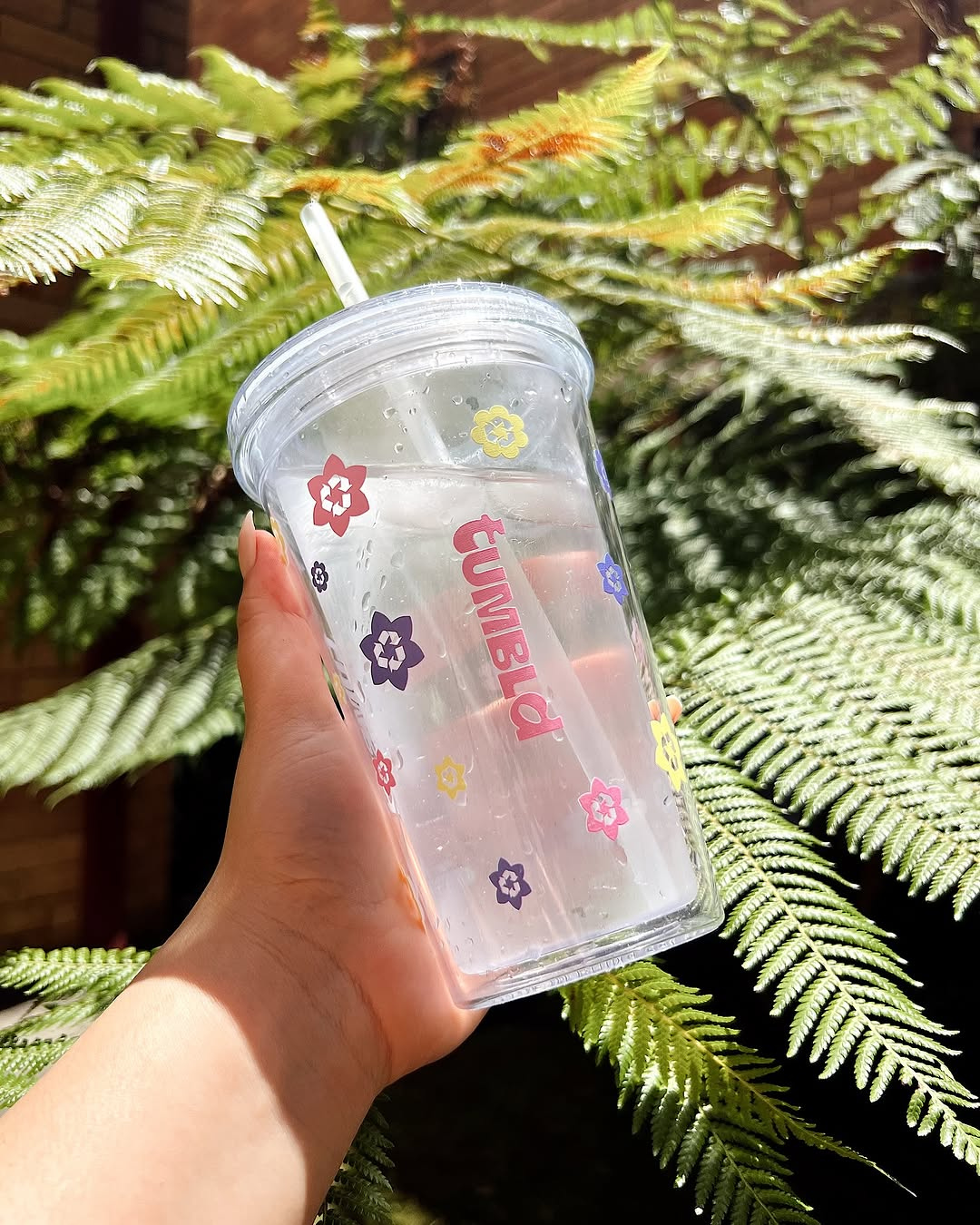 Daily Hydration Tumbler - Clear Floral