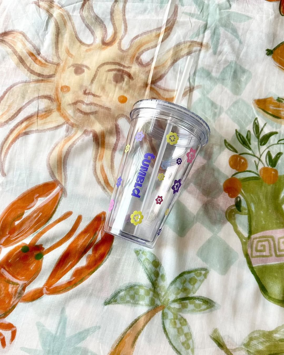 Daily Hydration Tumbler - Clear Floral