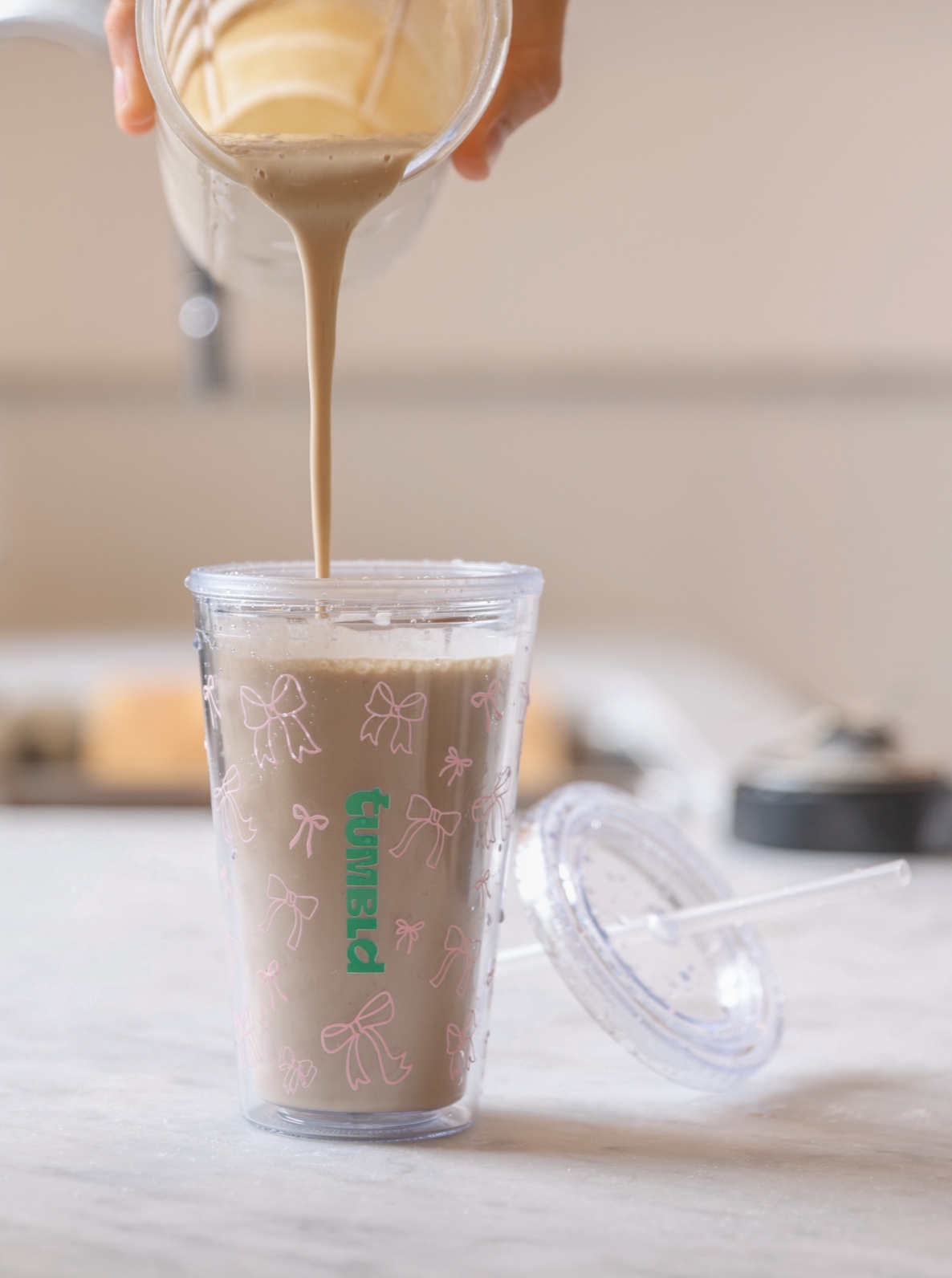 Daily Hydration Tumbler - Clear Bow